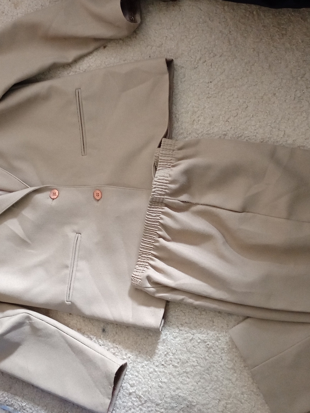Beige Heather Blend Jacket & Pants Wide Leg From  Graff